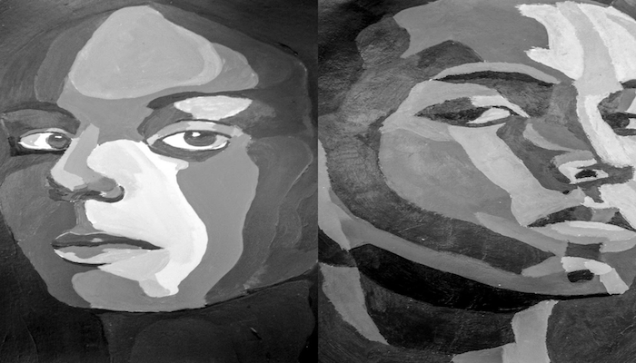من أعمال ورشة عمل "بورتريه ثنائية الأبعاد"