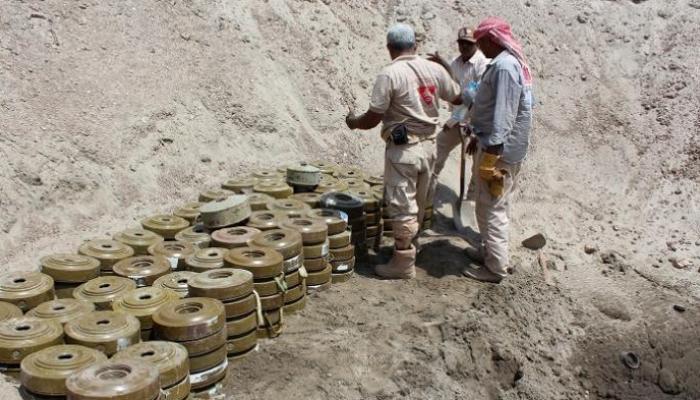 ألغام حوثية نزعها الجيش اليمني - أرشيفية