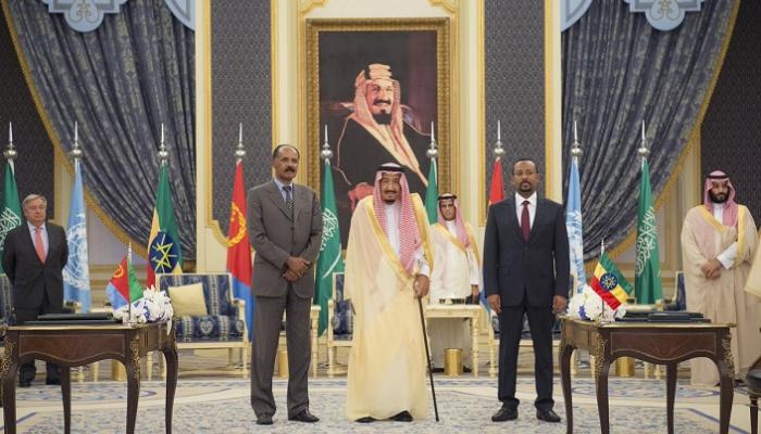العاهل السعودي ورئيس وزراء إثيوبيا والرئيس الإريتري