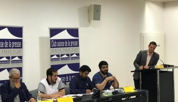 وفد من أبناء قبيلة الغفران القطرية في جنيف