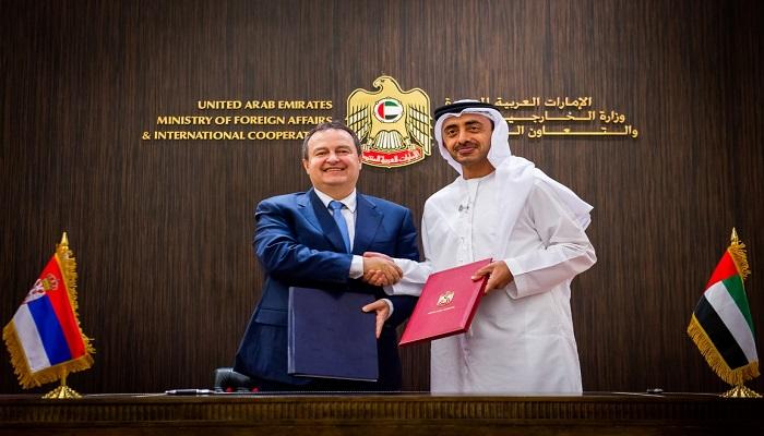الشيخ عبدالله بن زايد آل نهيان مع وزير خارجية صربيا