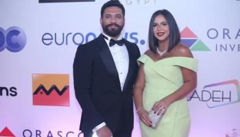 الفنان حسن الرداد وزوجته إيمي سمير غانم في مهرجان الجونة السينمائي