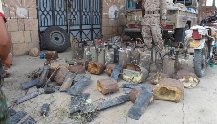 الجيش اليمني ينتزع ألغاما حوثية