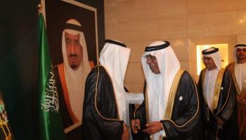 سفير الإمارات في الأردن خلال احتفالية السفارة السعودية باليوم الوطني