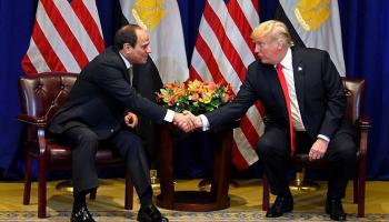 الرئيس الأمريكي ونظيره المصري خلال اللقاء