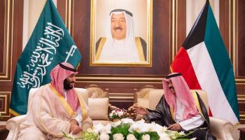 الأمير محمد بن سلمان ولي العهد السعودي وولي العهد الكويتي الشيخ نواف الأحمد الجابر الصباح