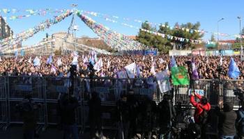جانب من المظاهرة في ديار بكر ضد أردوغان