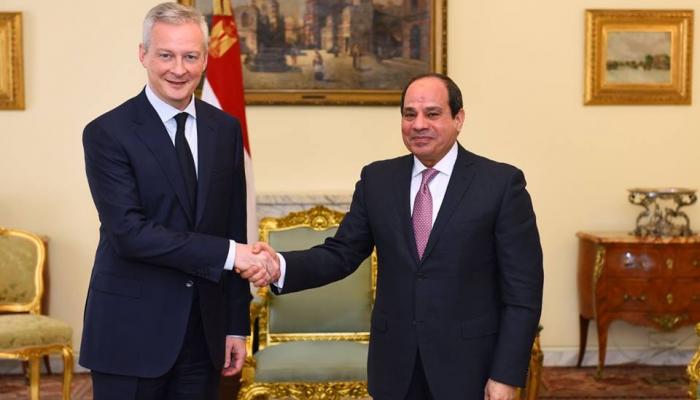 الرئيس المصري عبد الفتاح السيسي ووزير الاقتصاد والمالية الفرنسي