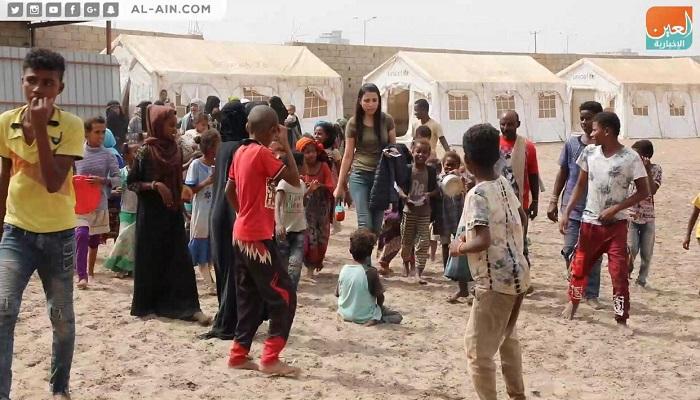 "العين الإخبارية" في مخيم "الشوكاني" بمحافظة لحج جنوبي اليمن