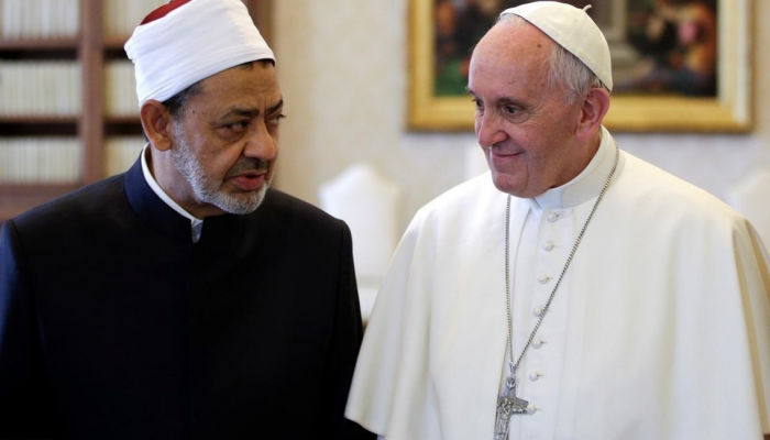 قداسة البابا فرنسيس وفضيلة الإمام الأكبر الدكتور أحمد الطيب