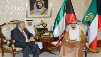 لقاء سابق لأمير الكويت مع الأمين العام للأمم المتحدة