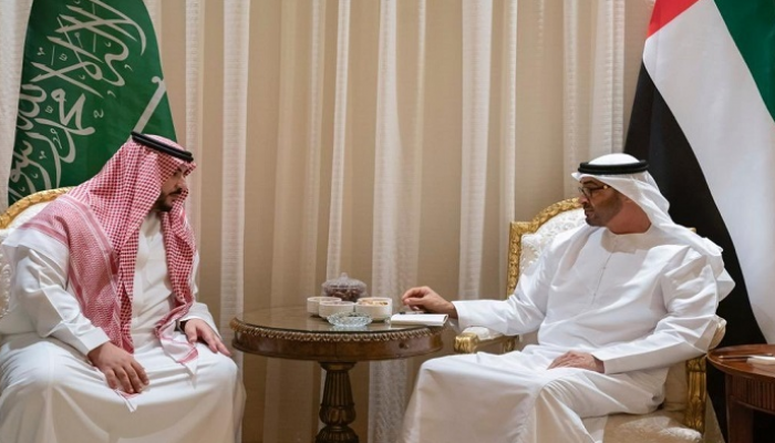 الشيخ محمد بن زايد آل نهيان والأمير خالد بن سلمان