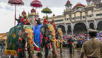 جانب من احتفالات مهرجان الدوسيرا الهندي