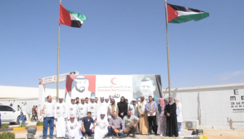 الوفد الإماراتي في مخيم اللاجئين بالأردن