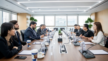 اجتماع وفد غرفة دبي مع رجال أعمال صينيين على هامش افتتاح الفرع الجديد