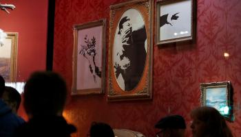 إحدى لوحات بانكسي