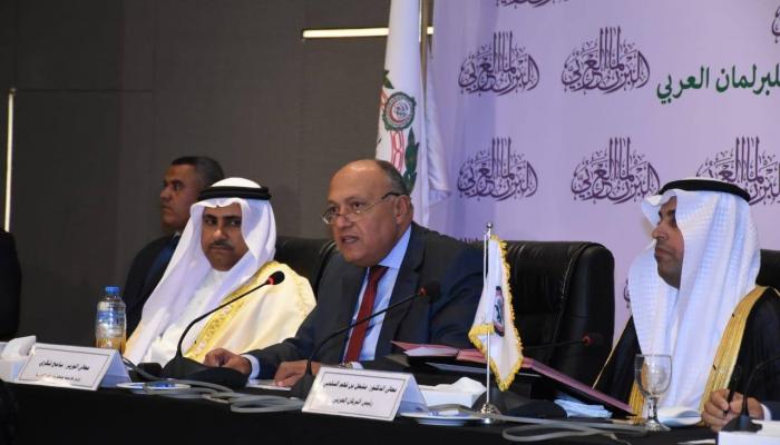 سامح شكري في جلسة البرلمان العربي