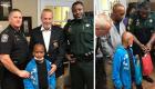رحلة إلى ديزني.. مفاجأة شرطيون في فلوريدا لطفل يحارب السرطان