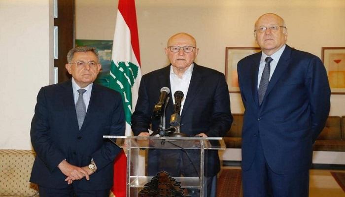نجيب ميقاتي وفؤاد السنيورة وتمام سلام