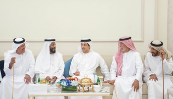 منصور بن زايد وسلطان بن حمدان والحضور