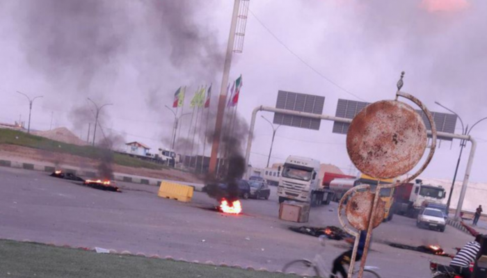 جانب من الاحتجاجات التي شهدتها مدينة معشور