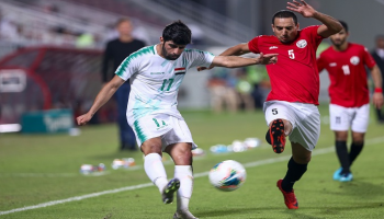 من مباراة العراق واليمن