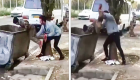 فيديو صادم.. شابان إيرانيان يضعان طفلا بالقوة داخل حاوية قمامة
