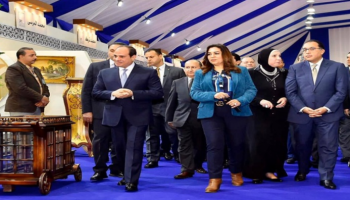 الرئيس المصري عبدالفتاح السيسي لدى افتتاحه مدينة الأثاث