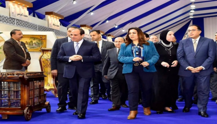 الرئيس المصري عبدالفتاح السيسي لدى افتتاحه مدينة الأثاث