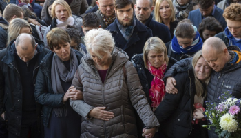 من مراسم تأبين الضحية