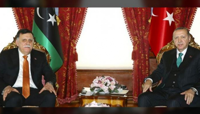 أردوغان مع فايز السراج رئيس حكومة الوفاق غير الدستورية