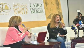 الفنانة ليلى علوي في ندوة معرض القاهرة للكتاب 