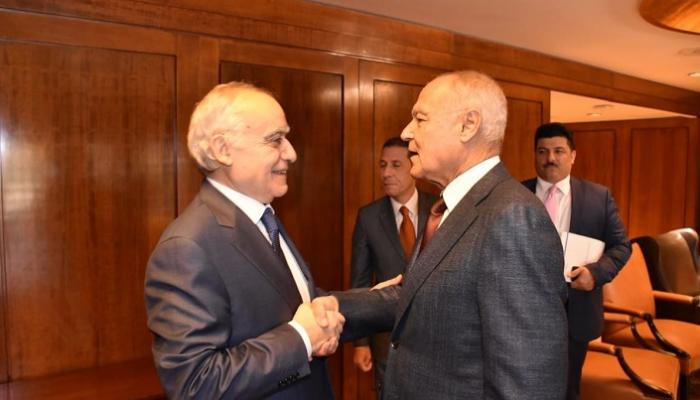 سلامة وأبوالغيط خلال لقائهما بالقاهرة