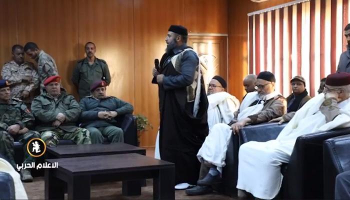 وفد المنطقة الغربية خلال زيارة غرفة الجيش الليبي لتطهير الجنوب