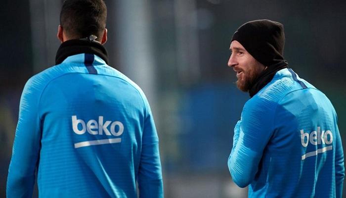 ميسي في تدريب برشلونة