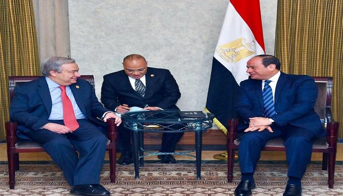 الرئيس المصري وأنطونيو جوتيريس