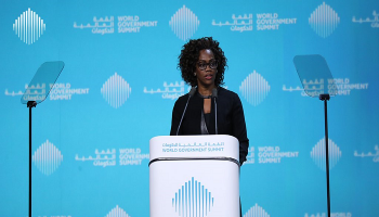 إبسي كامبل خلال مشاركتها في القمة العالمية للحكومات