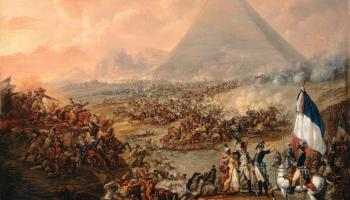 عمل فني يصور دخول قوات نابليون بونابرت إلى مصر