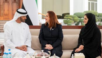 الشيخ محمد بن زايد يستقبل رئيسة الجمعية العامة للأمم المتحدة