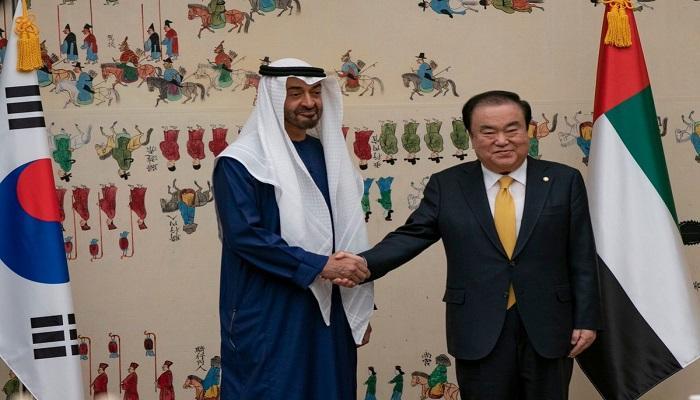 الشيخ محمد بن زايد ورئيس برلمان كوريا الجنوبية