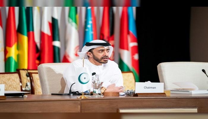 الشيخ عبدالله بن زايد آل نهيان خلال ختام أعمال مؤتمر منظمة التعاون الإسلامي