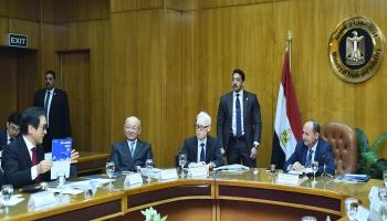 جانب من اللقاء بين وزير الصناعة المصري والوفد الياباني