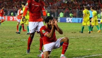 مروان محسن يحتفل بالهدف الثاني للأهلي