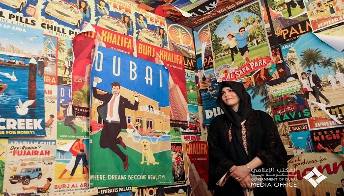 الشيخة لطيفة بنت محمد بن راشد تفتتح معرض "سكة الفني" بدبي
