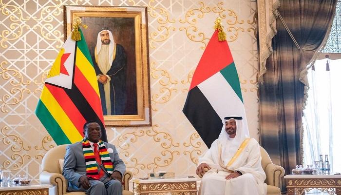 الشيخ محمد بن زايد آل نهيان ورئيس زيمبابوي إيمرسون منانغاغوا
