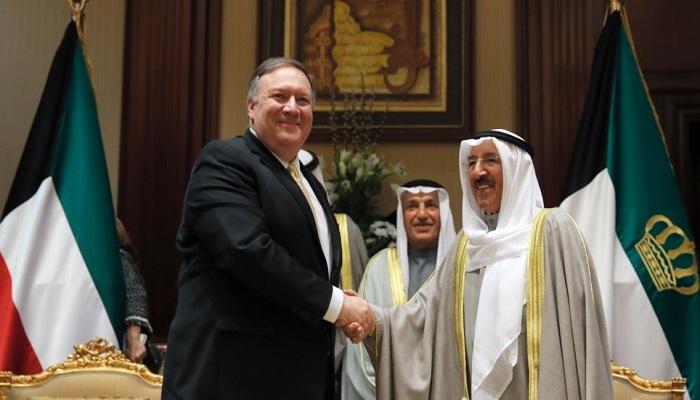 بومبيو خلال لقائه مع أمير الكويت الشيخ صباح الأحمد الجابر الصباح