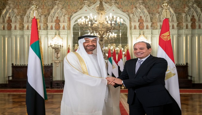 الشيخ محمد بن زايد والرئيس السيسي في قصر التين بالإسكندرية