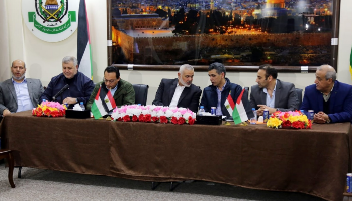 اجتماع الوفد المصري مع الفصائل الفلسطينية