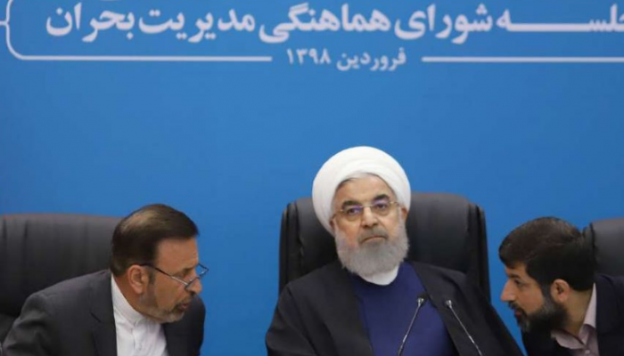 روحاني خلال مؤتمر حكومي في الأحواز 