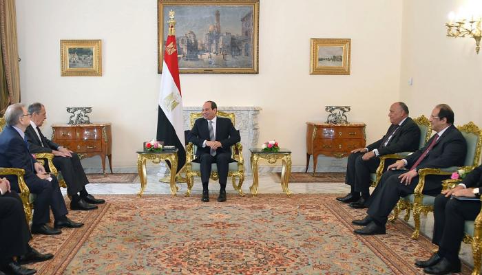 السيسي خلال لقاء وزير الخارجية الروسي